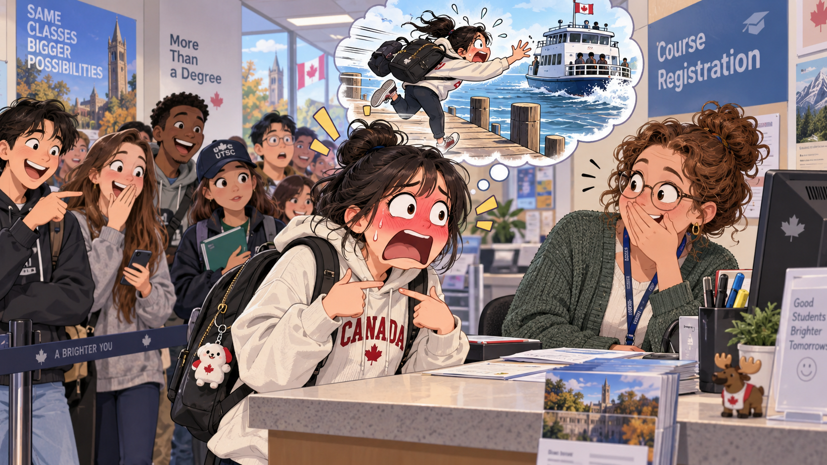美剧学英语：miss the boat - 加拿大大学选课办公室：老师说我“missed the boat”，我赶紧解释自己今天坐的公交