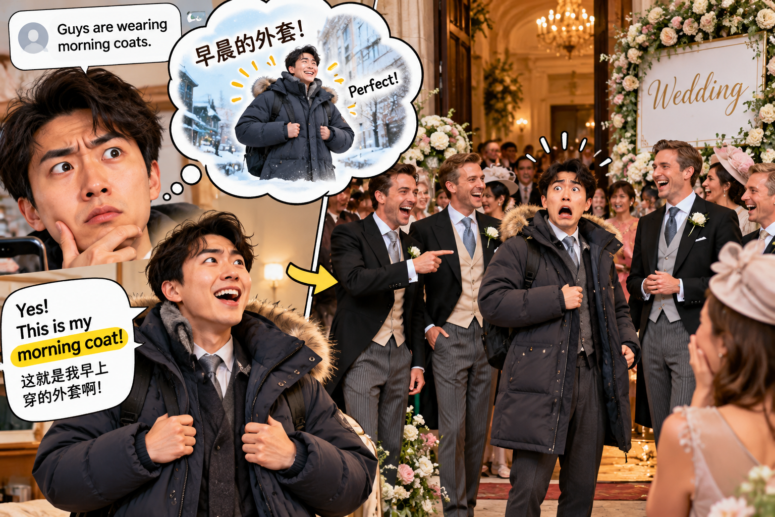 美剧学英语：morning coat - 加拿大婚礼让我穿“morning coat”，我差点套着羽绒服去了