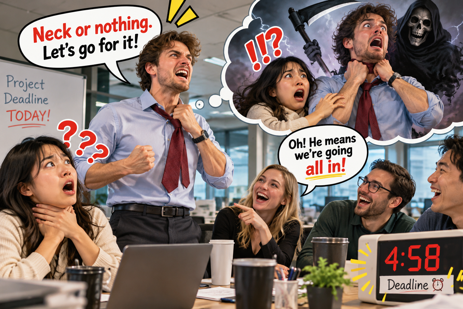 美剧说英语:neck or nothing - 加拿大办公室同事说“neck or nothing”,我默默摸了摸自己的脖子……