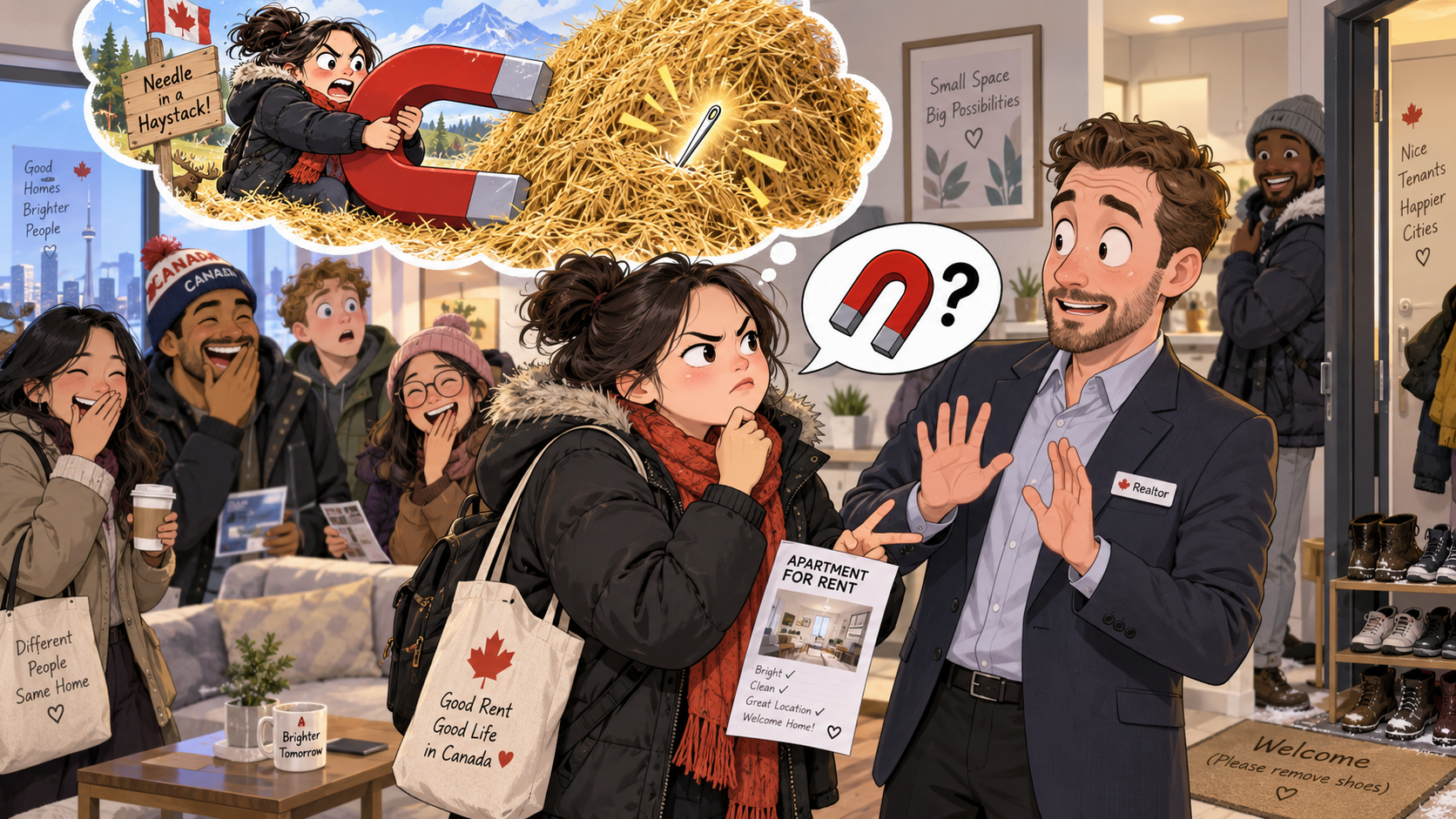 美剧学英语:needle in a haystack - 加拿大租房看房:中介说“needle in a haystack”,我居然问他有没有磁铁