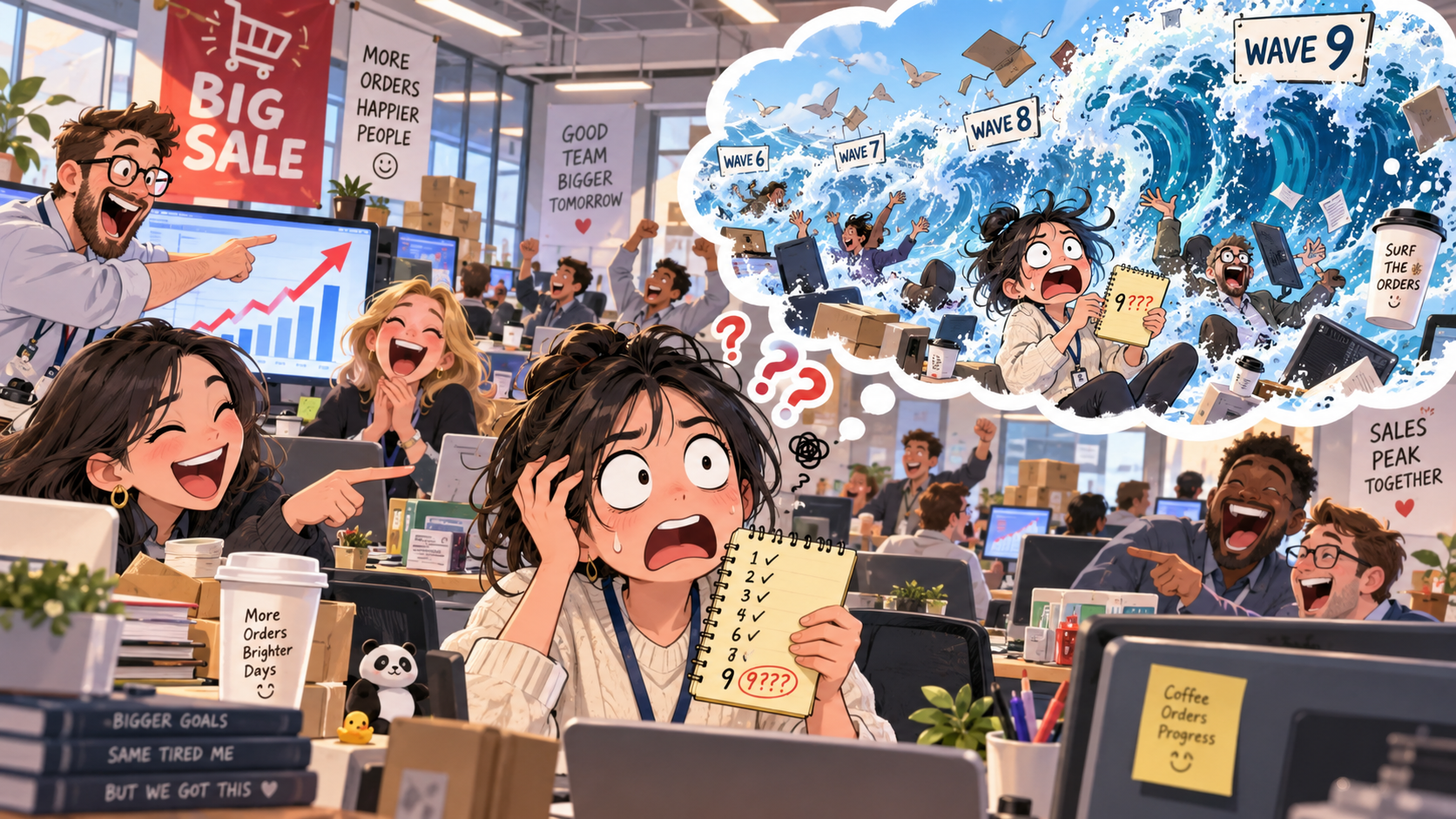 美剧学英语:ninth wave - 加拿大办公室促销季,同事说“ninth wave”,我真的开始数第九波订单……