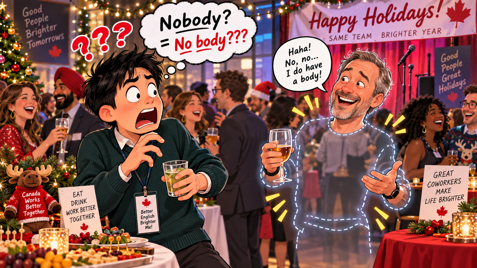 美剧学英语：nobody - 加拿大公司酒会上，同事说“I’m nobody”，我下意识看了看他的身体……