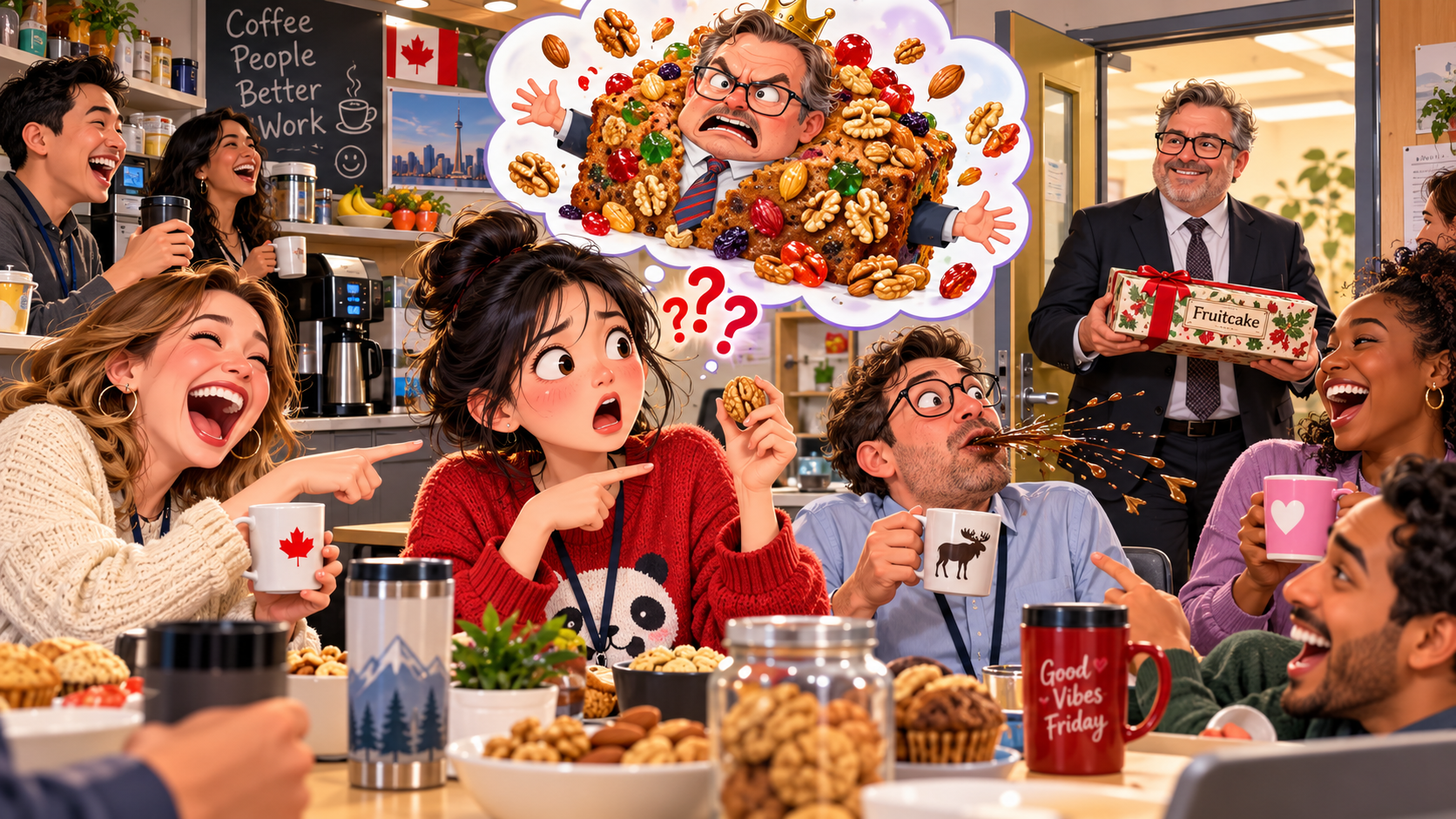 美剧学英语：nutty as a fruitcake - 加拿大办公室同事说她老板“像水果蛋糕一样坚果多”，我竟然问在哪里买的……