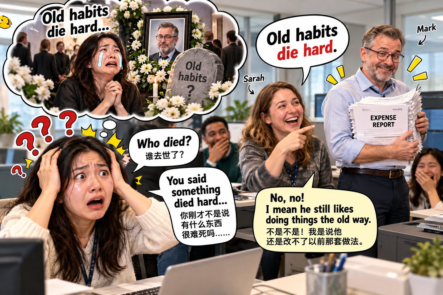 美剧说英语：old habits die hard - 加拿大办公室同事说“old habits die hard”，我差点以为他在说前同事去世了……