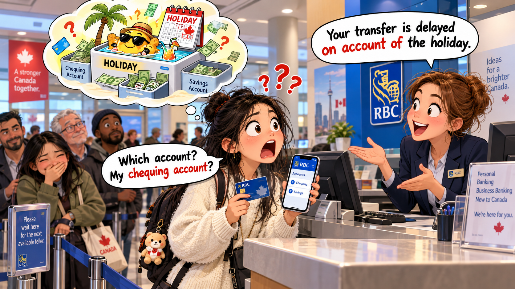 美剧说英语：on account of - 加拿大银行柜台说“on account of”，我赶紧掏出银行卡……