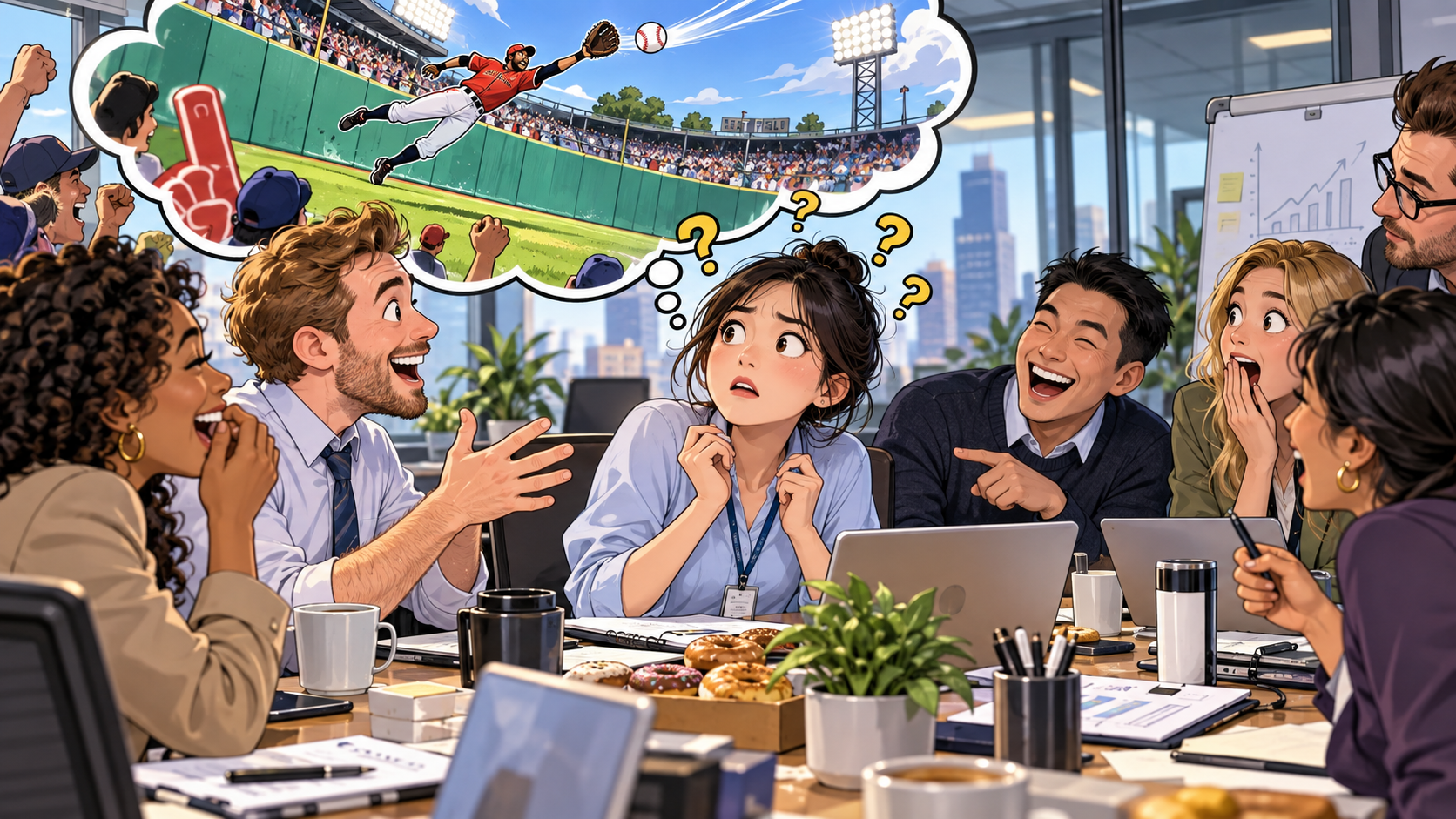 美剧学英语：out of left field - 加拿大办公室晨会，同事说“out of left field”，我开始回忆周末是谁守左外野……