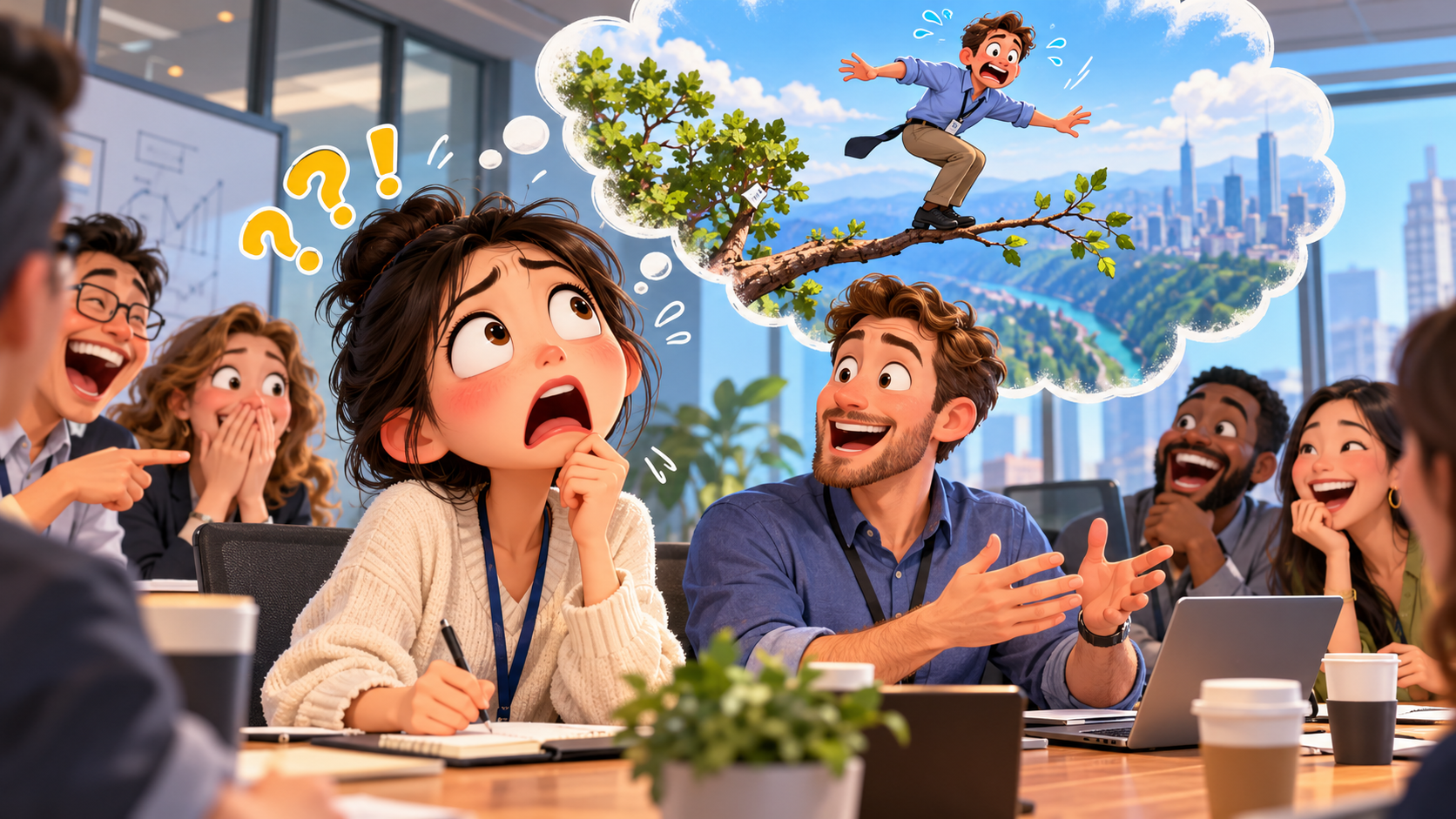 美剧学英语：out on a limb - 加拿大办公室里，同事说自己“out on a limb”，我居然抬头找树枝