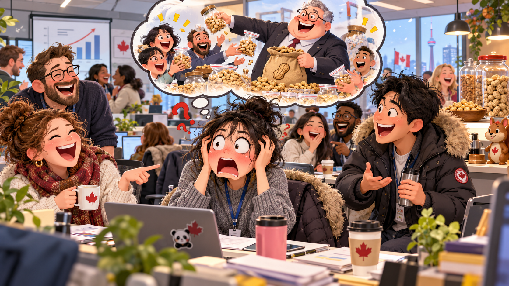 美剧说英语:peanuts - 加拿大办公室发奖金,同事说“peanuts”,我差点去找花生
