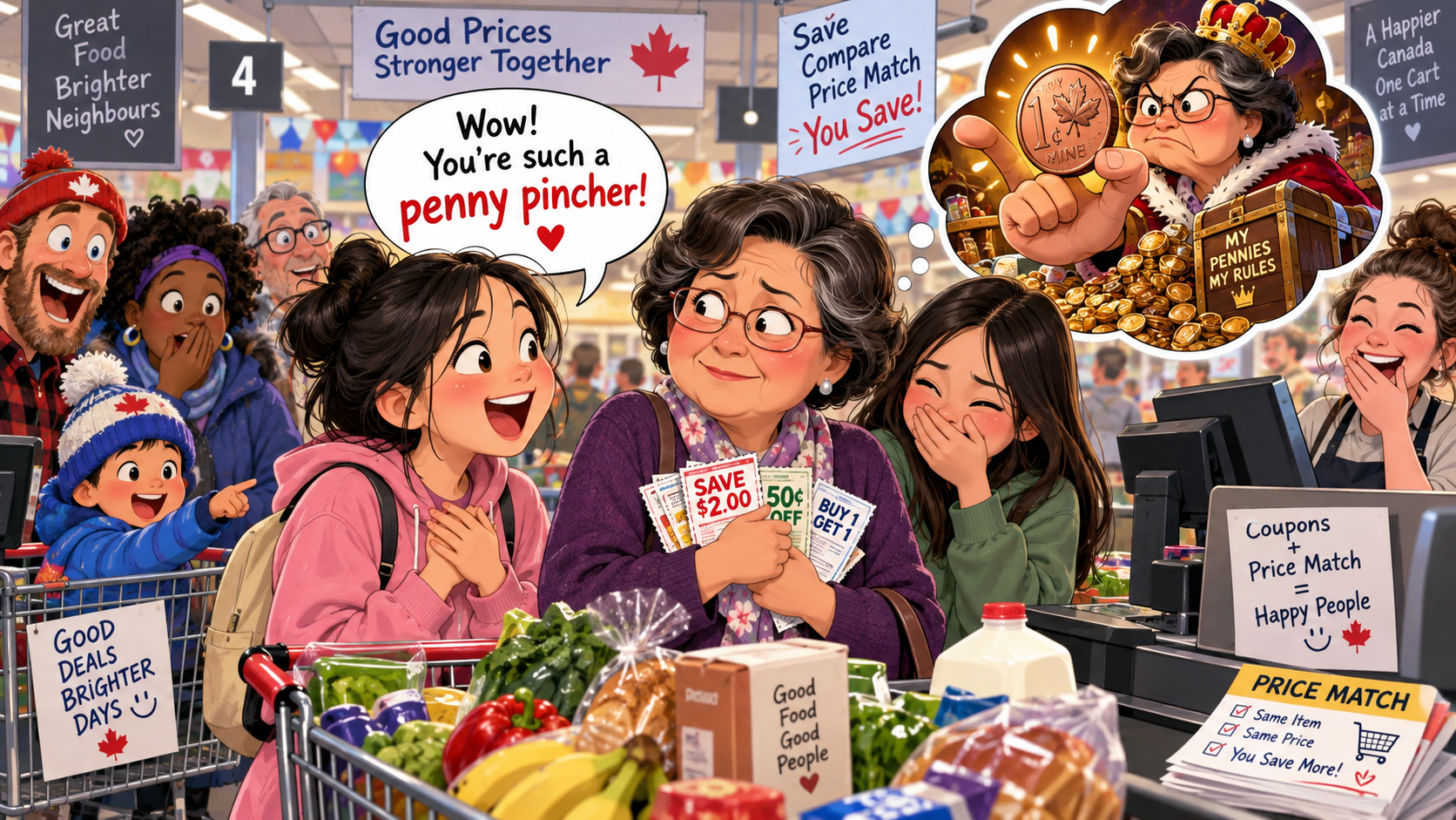 美剧学英语：penny pincher - 加拿大超市结账时，我夸朋友妈妈是“penny pincher”，空气突然安静了