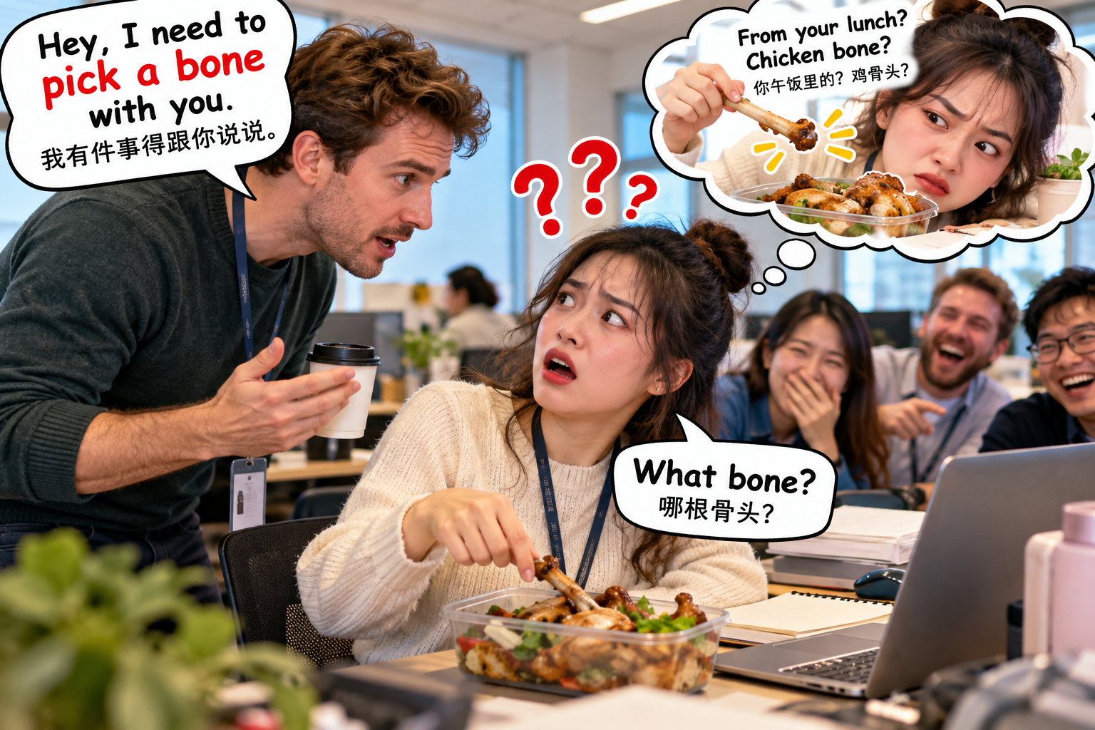 美剧说英语：pick a bone with - 加拿大办公室说要“pick a bone with me”，我低头看了眼他的午餐盒
