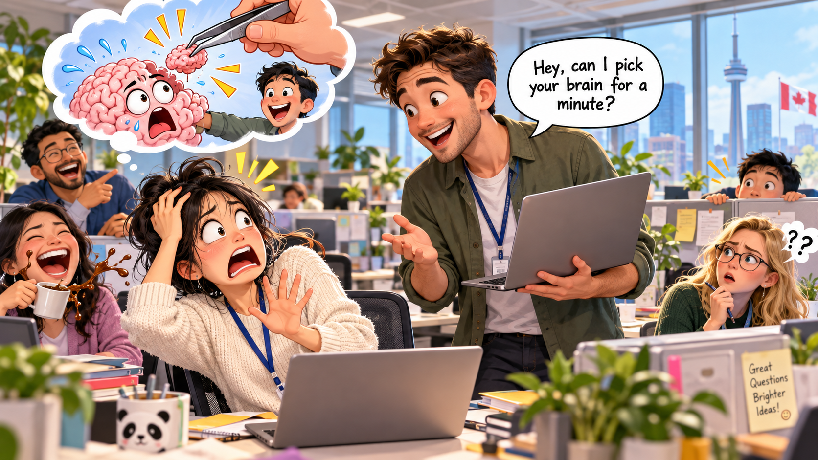 美剧学英语：pick one's brain - 加拿大办公室同事说“Can I pick your brain?”，我下意识摸了摸自己的头……