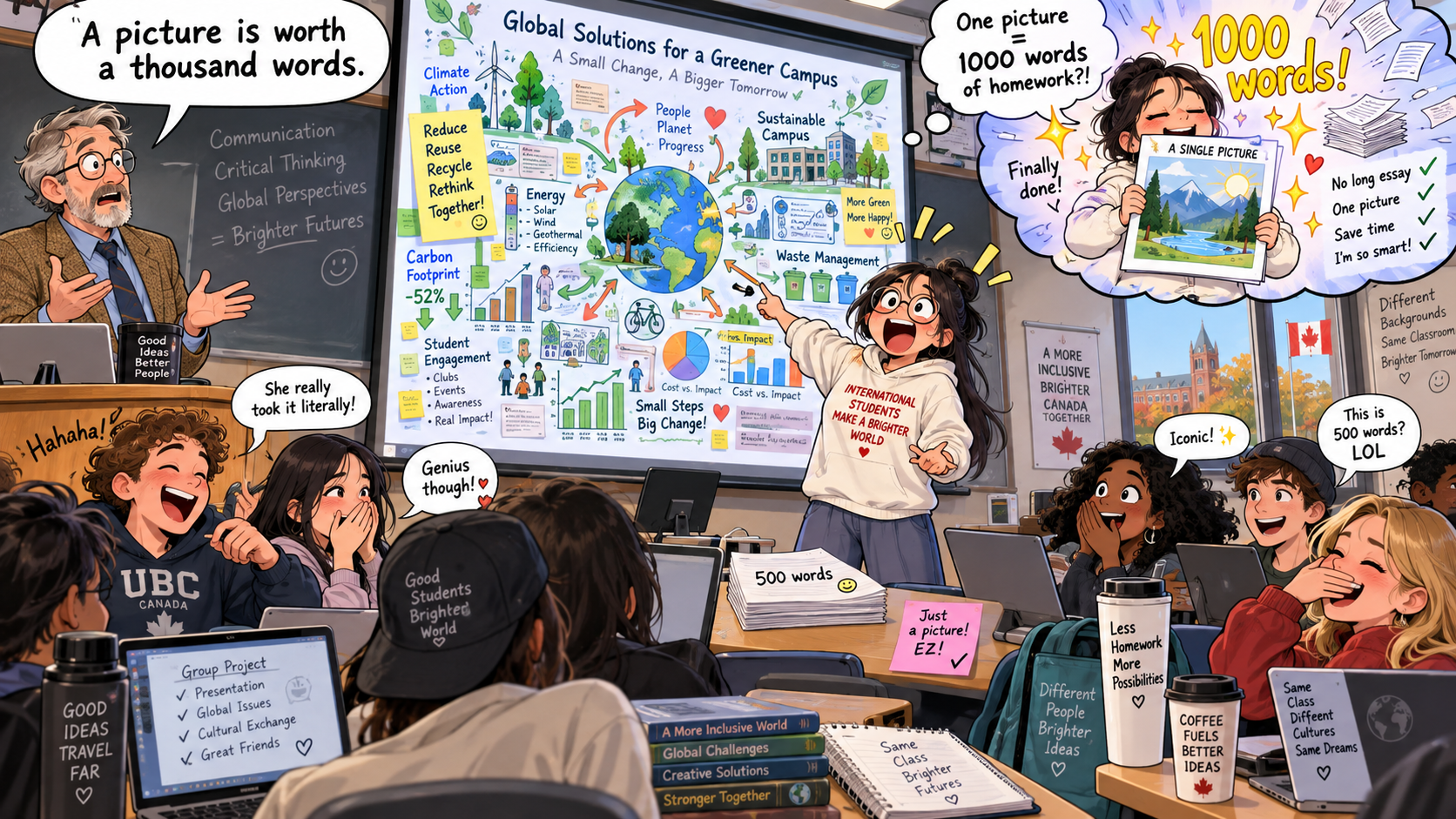 美剧学英语:picture is worth a thousand words - 加拿大大学小组作业:老师说“一张图顶一千字”,我真的少写了1000字……