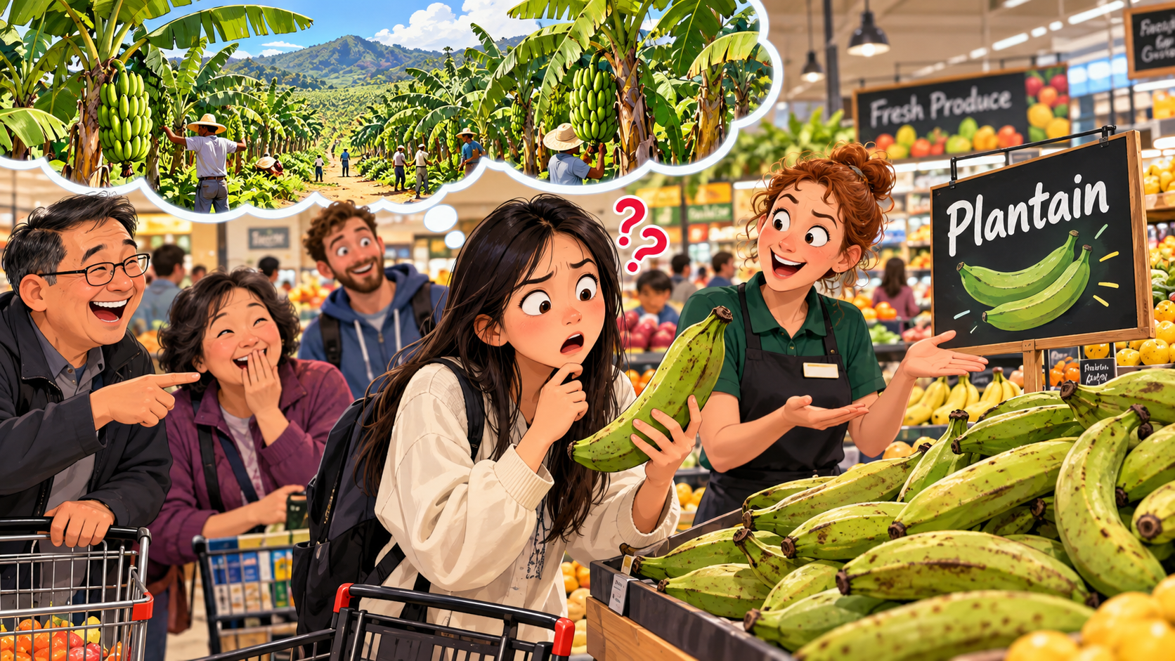 美剧学英语：plantain - 加拿大超市看到“plantain”，我以为旁边要开种植园……