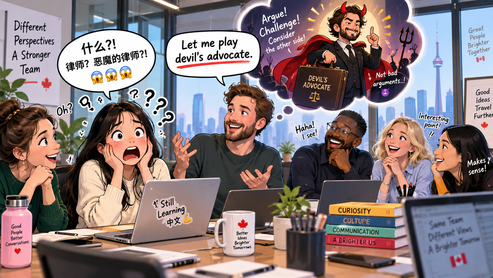 美剧学英语:play advocate - 加拿大办公室开会,同事突然说要“play devil’s advocate”,我还以为他要演律师