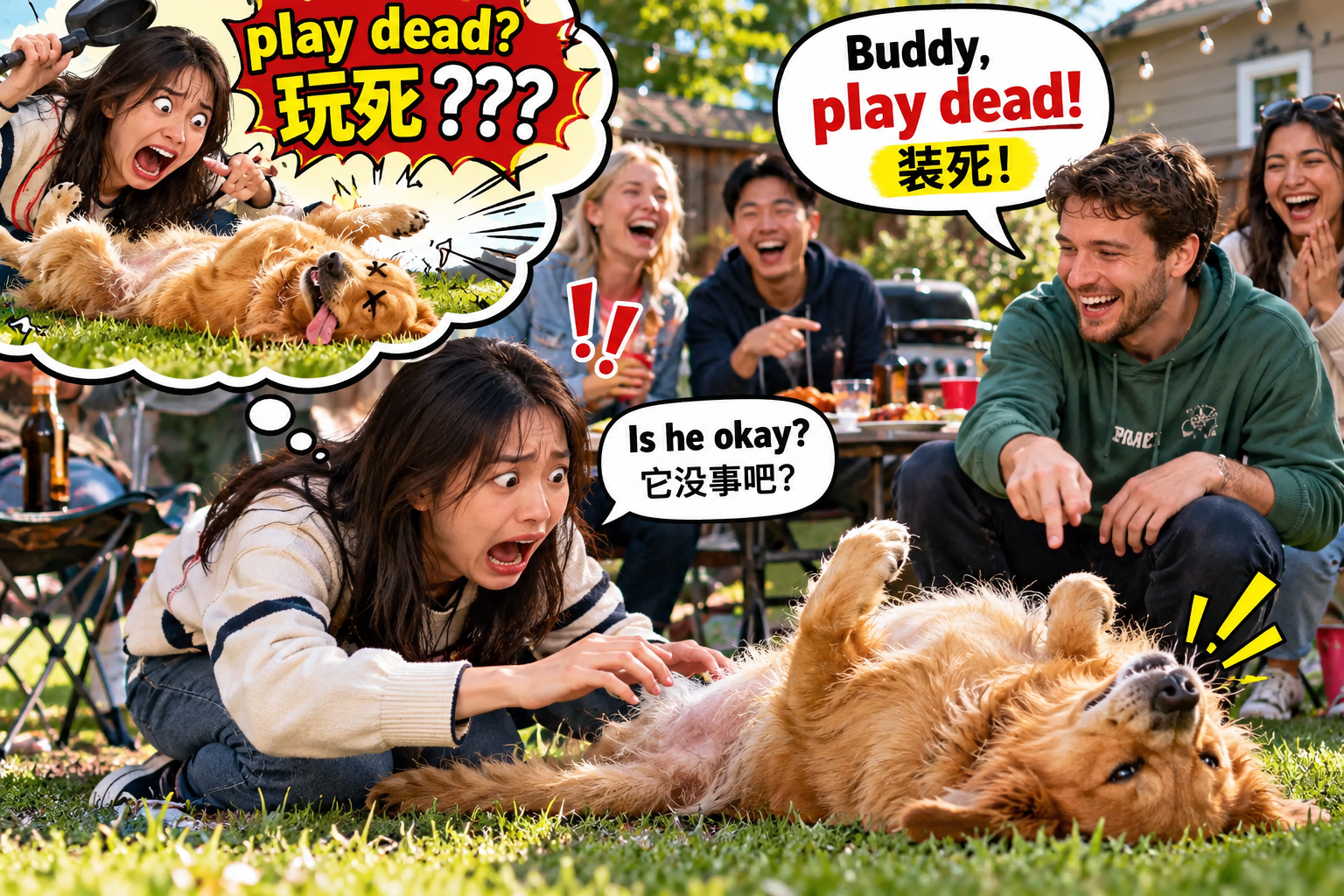 美剧学英语：play dead - 加拿大朋友突然喊“play dead”，我当场愣住：玩死？怎么玩？