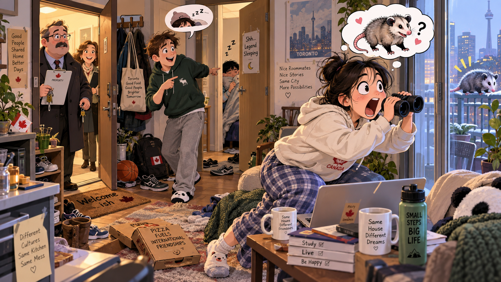 美剧学英语:play possum - 加拿大合租房,室友说他在“play possum”,我跑去阳台找负鼠……