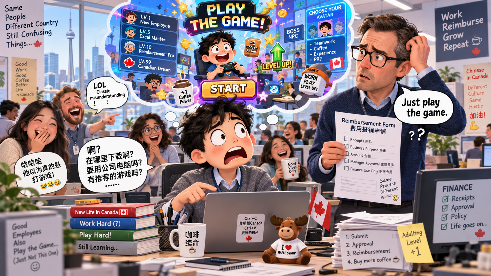 美剧学英语：play the game - 加拿大办公室里，经理让我“play the game”，我居然问：在哪下载？