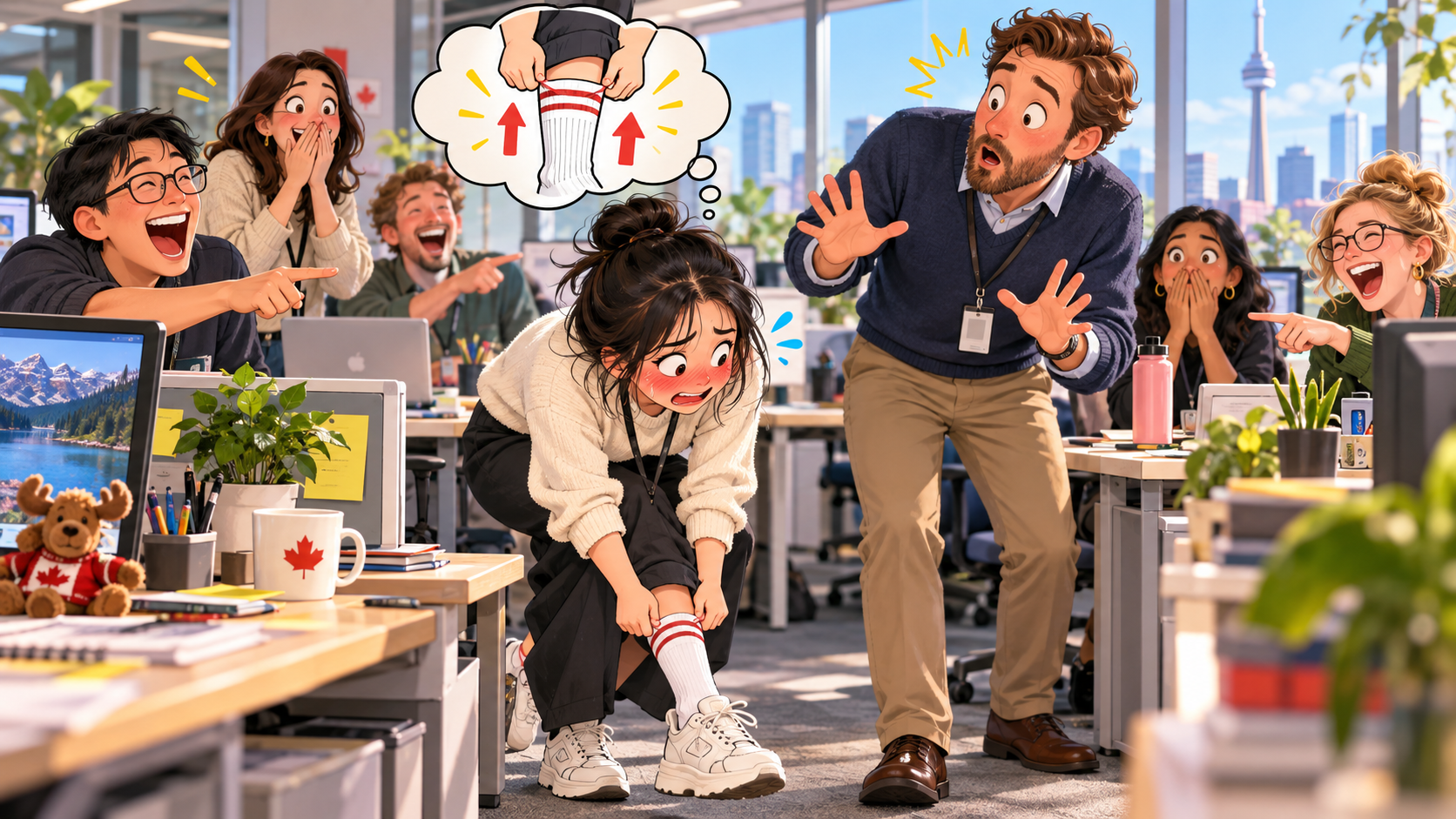 美剧说英语：pull your socks up - 加拿大办公室里，经理让我“pull your socks up”，我当场低头看袜子……