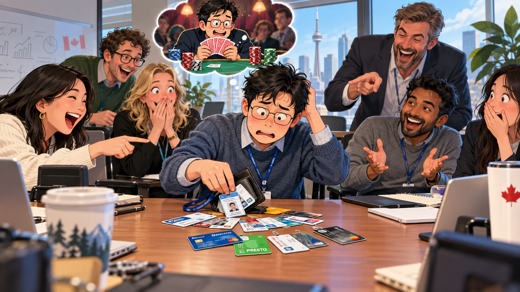 美剧说英语:put all your cards on the table - 加拿大公司开会,经理让我“把所有牌放桌上”,我差点掏出银行卡……