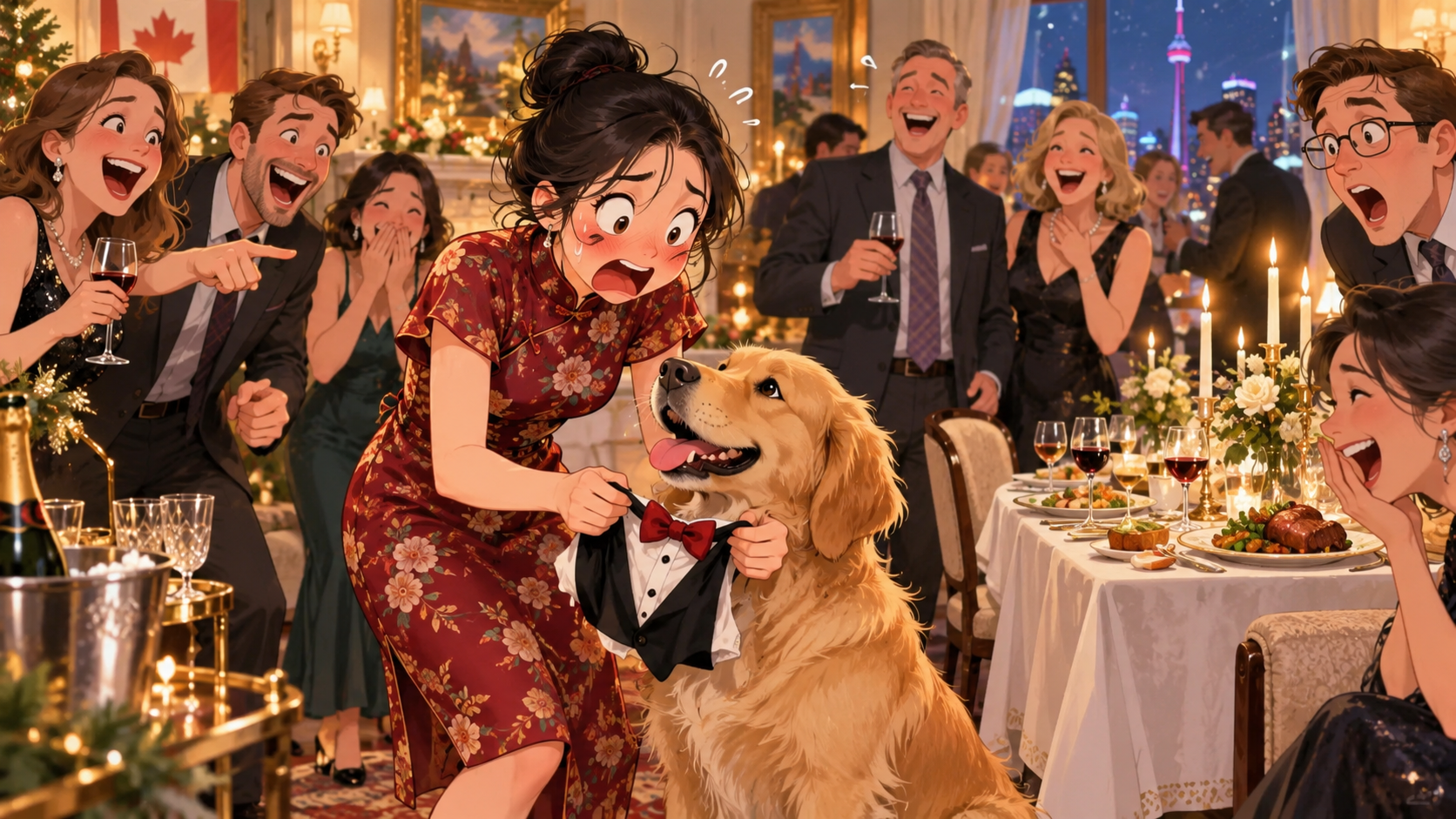 美剧学英语：put on the dog - 加拿大公司聚餐，同事说“put on the dog”，我真给老板的狗穿上了……