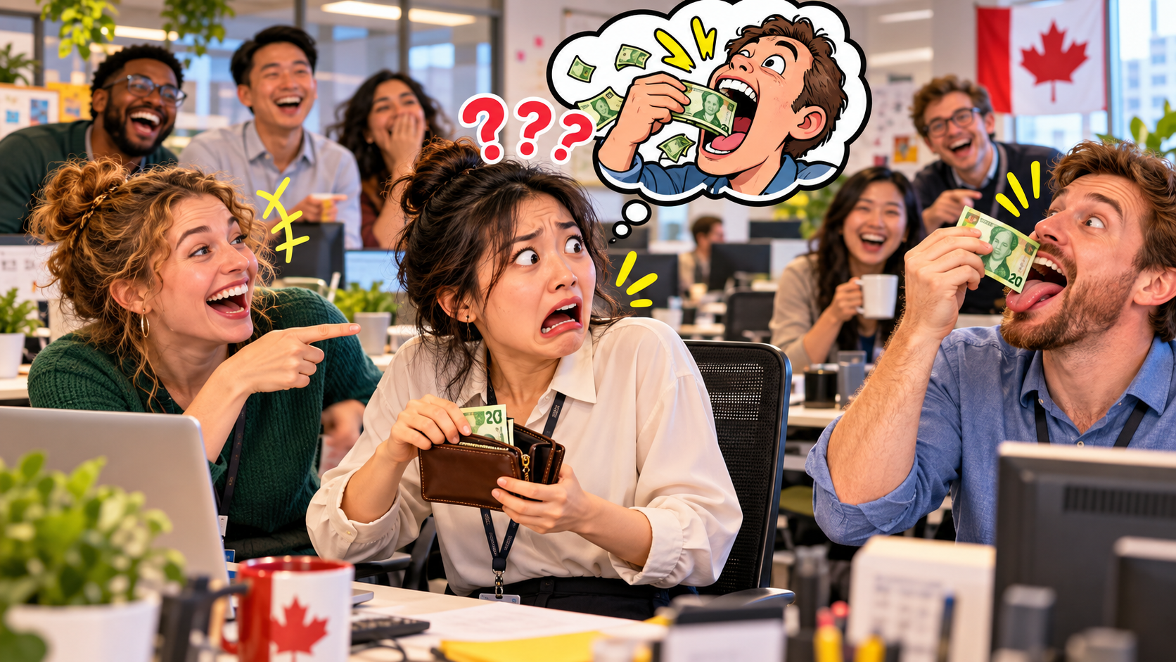 美剧学英语：put your money where your mouth is - 加拿大办公室同事让我“把钱放嘴上”，我真的掏出了钱包……