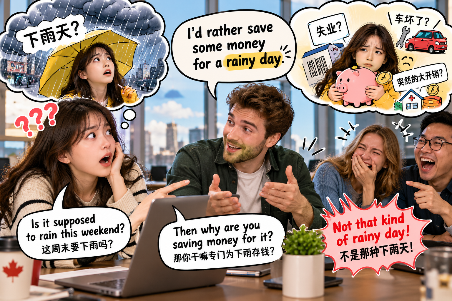 美剧说英语:rainy day - 加拿大同事说要存钱留给“rainy day”,我看了一眼天气预报……
