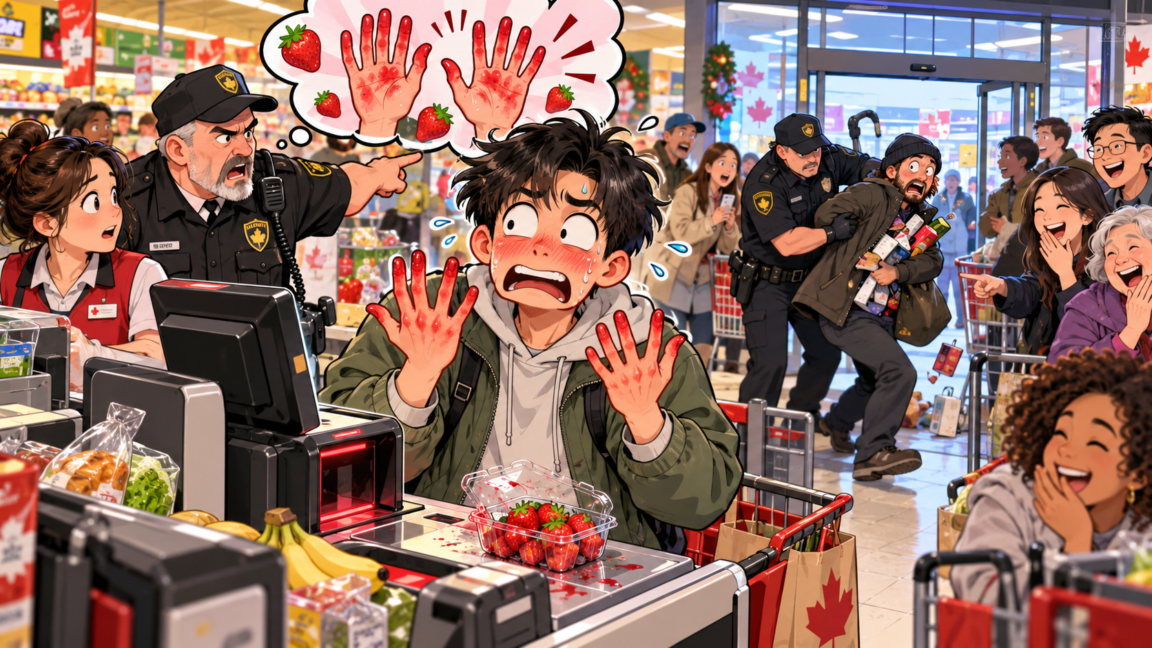 美剧说英语：red-handed - 加拿大超市保安说抓了个“red-handed”，我低头看了看自己的手……