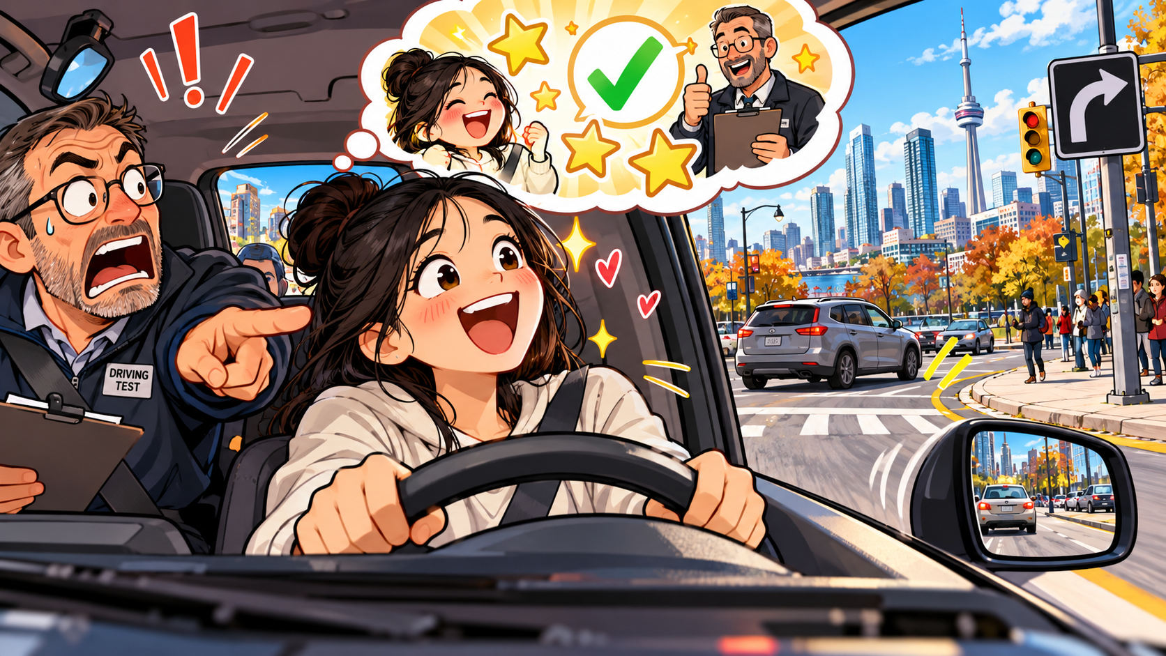 美剧学英语：right - 加拿大驾照路考，考官说“Turn right”，我还以为他在夸我答对了……