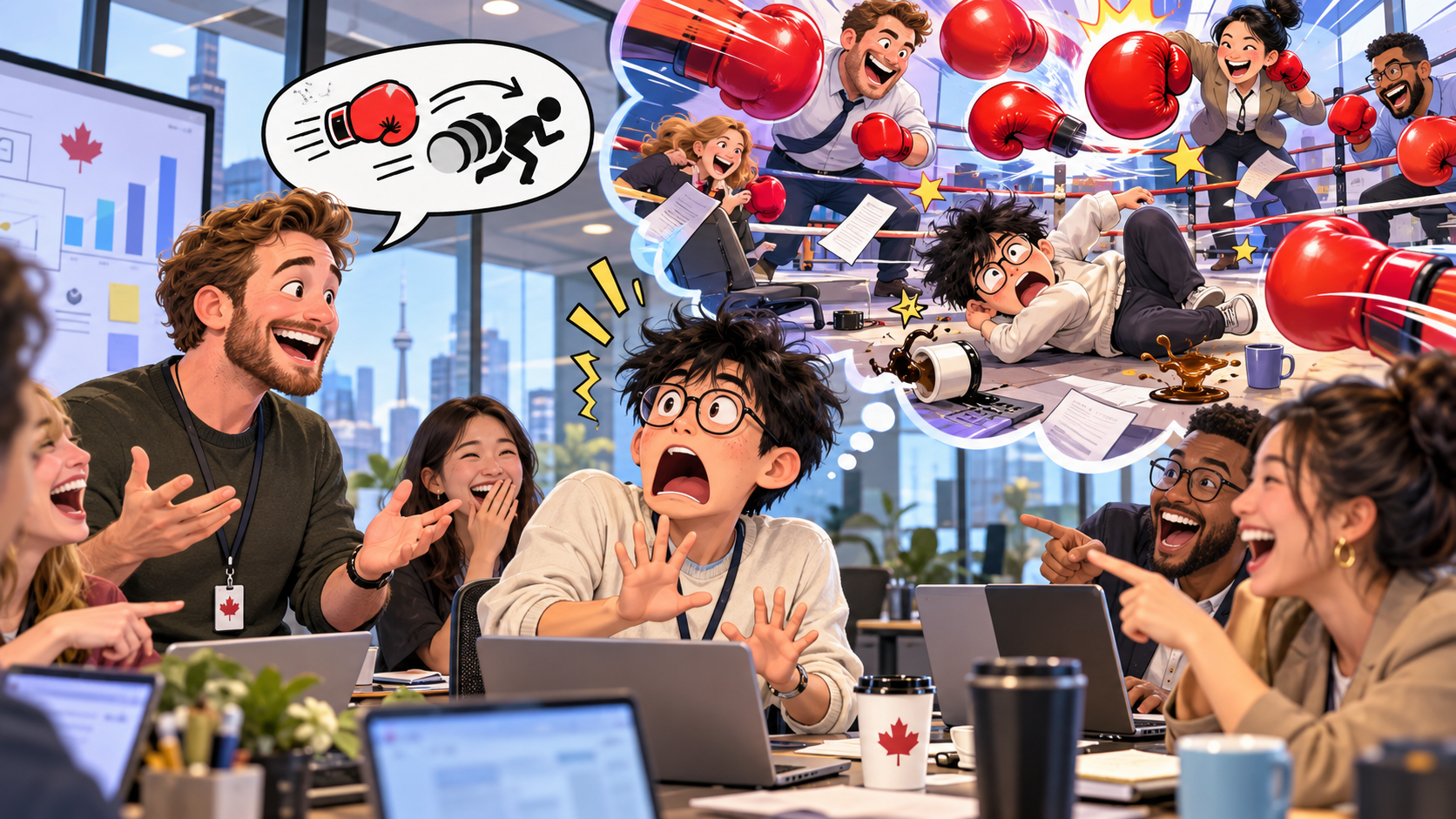 美剧说英语:roll with the punches - 加拿大同事让我“roll with the punches”,我差点以为公司要搞拳击团建……