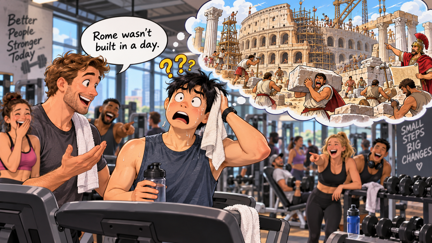 美剧学英语：Rome wasn't built in a day - 加拿大健身房里，朋友突然说“Rome wasn’t built in a day”，我还认真问他去没去过意大利
