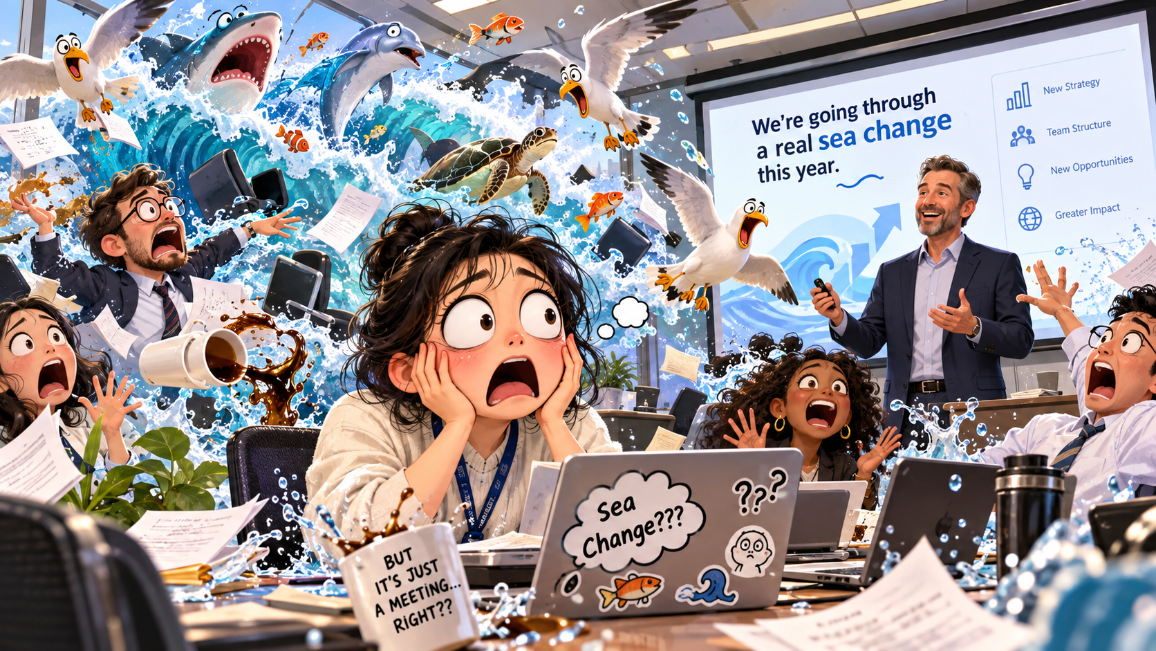 美剧学英语：sea change - 加拿大办公室同事说公司要来一场“sea change”，我还以为跟海啸有关……