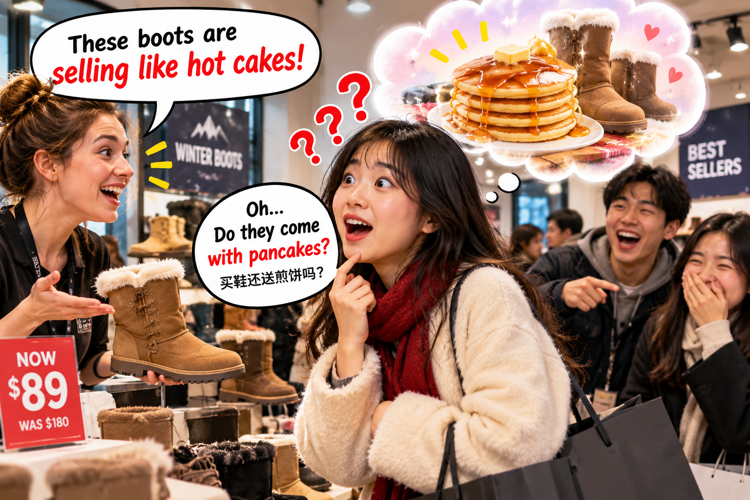 美剧说英语:sell like hot cakes - 加拿大商场店员说“sell like hot cakes”,我差点跑去买蛋糕……