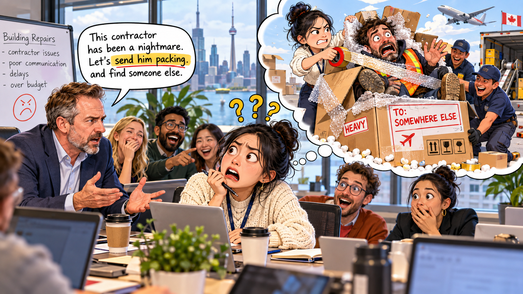 美剧学英语:send packing - 加拿大同事说要把他“send packing”,我还问:寄到哪里?