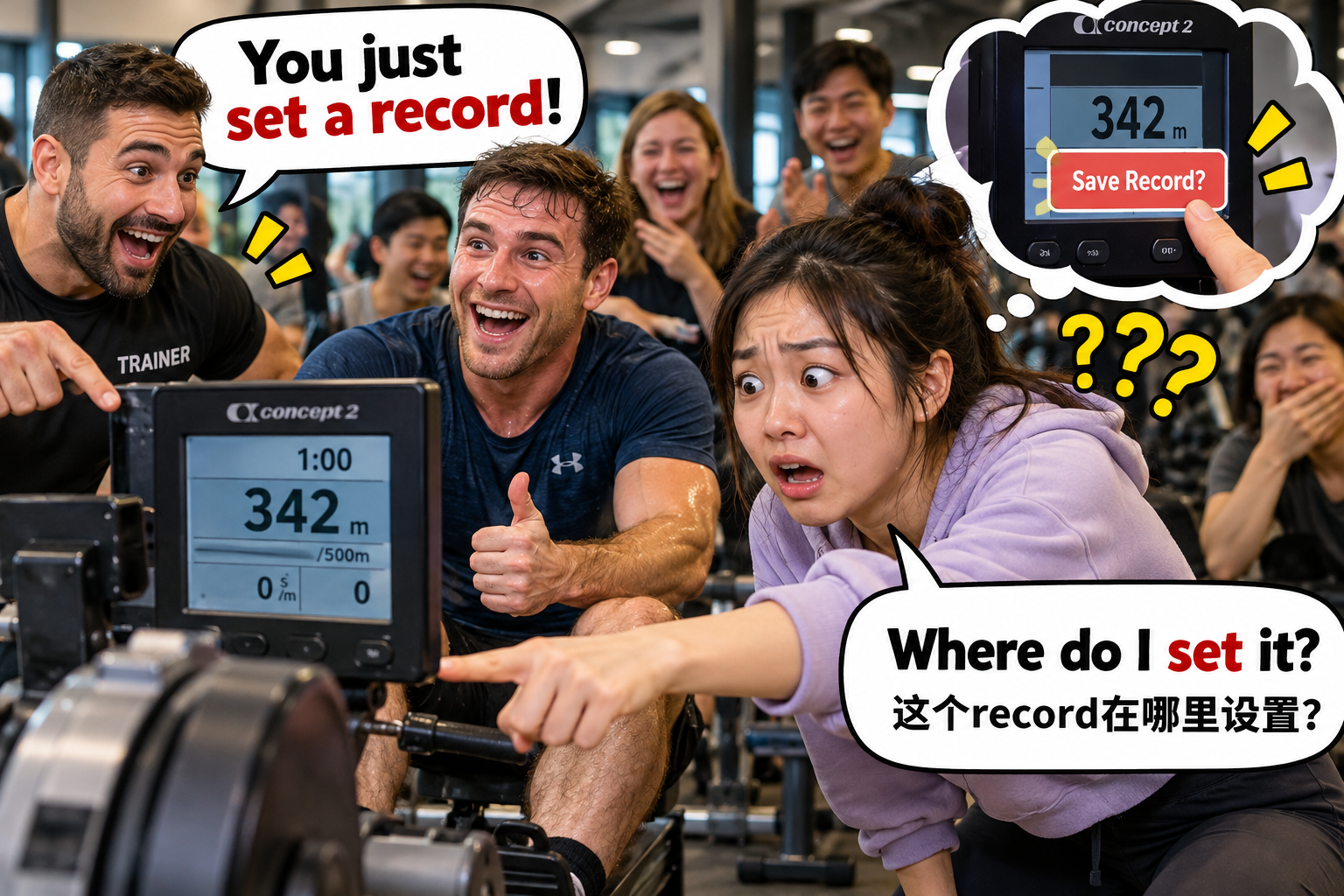 美剧学英语:set a record - 加拿大健身房里,同事说“set a record”,我真的跑去找记录表了……