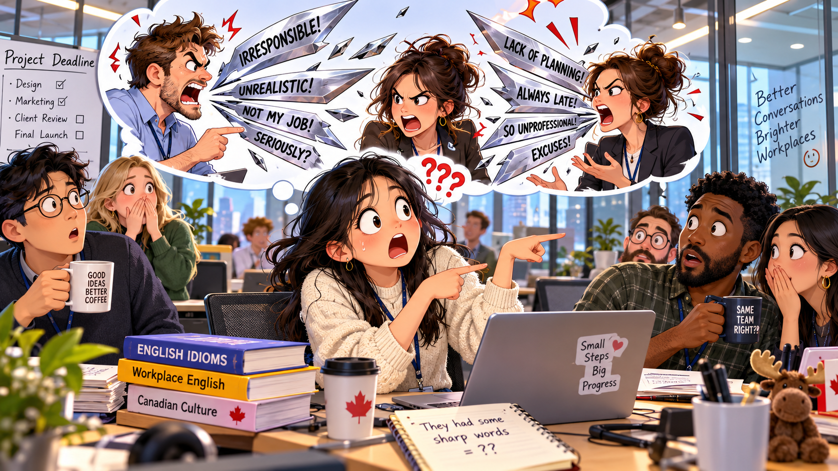 美剧学英语:sharp word - 加拿大办公室里,同事说他们 had some sharp words,我还以为在讨论“哪个词最尖锐”……