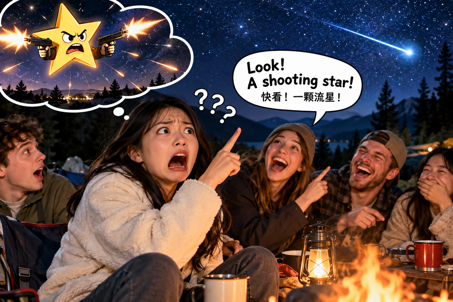 美剧学英语:shooting star - 加拿大朋友说“shooting star”,我下意识以为天上有人开枪……