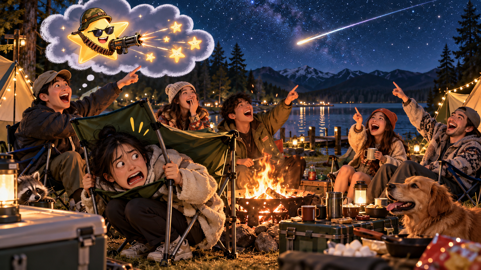 美剧学英语：shooting star - 加拿大露营夜听到“shooting star”，我条件反射直接蹲下了……