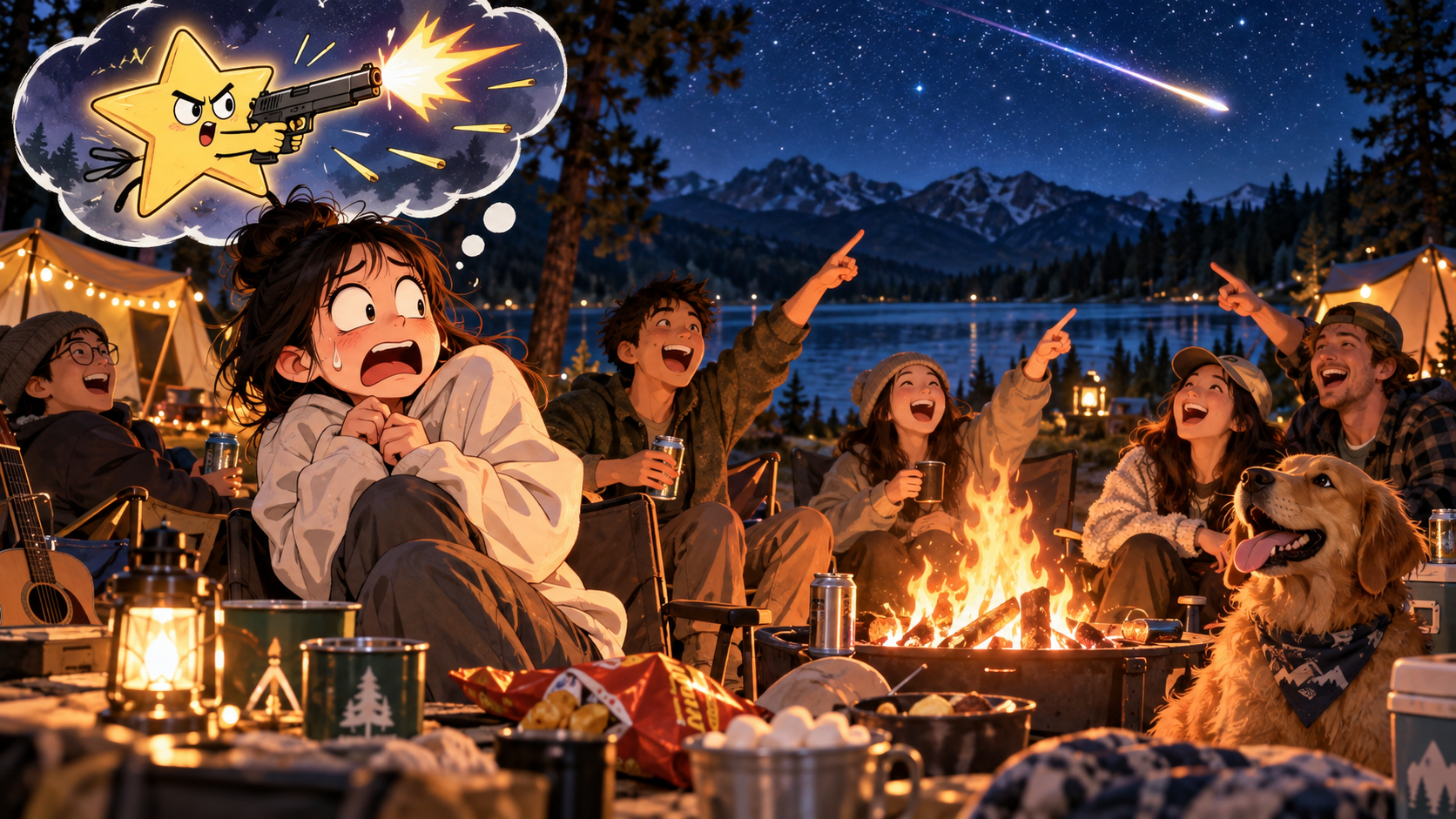 美剧学英语：shooting star - 加拿大露营看星星，朋友喊“Shooting star!”我差点以为有人开枪