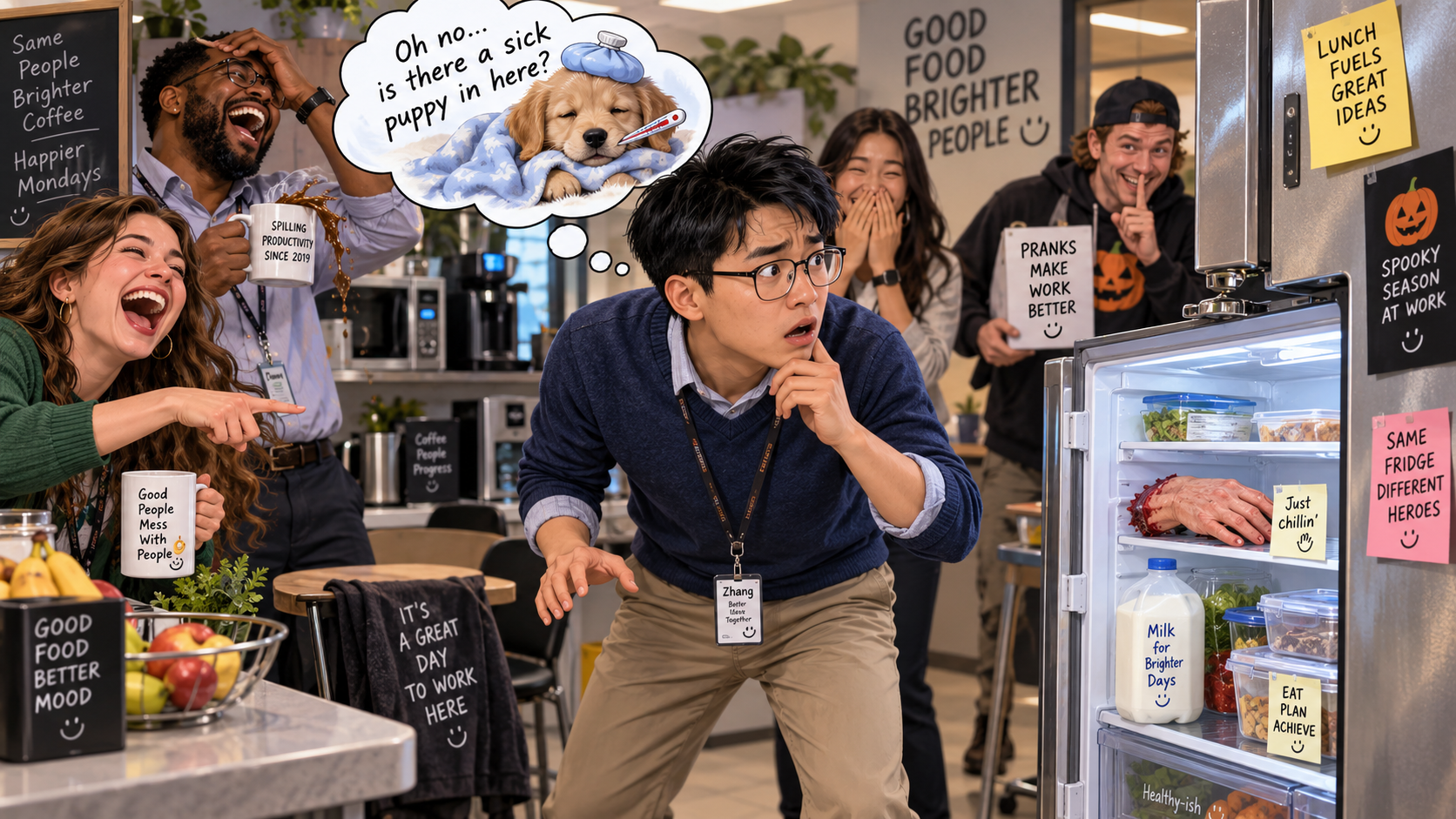 美剧学英语：sick puppy - 加拿大办公室冰箱里发现一只手，同事说“sick puppy”，我开始找狗……