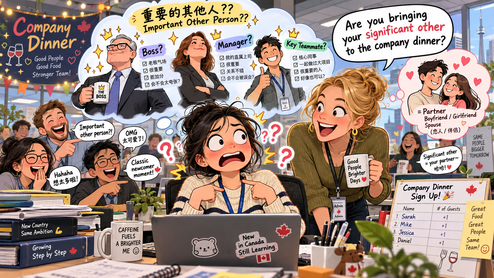 美剧说英语：significant other - 加拿大公司聚餐，同事问我“significant other”来不来，我开始猜他说的是谁