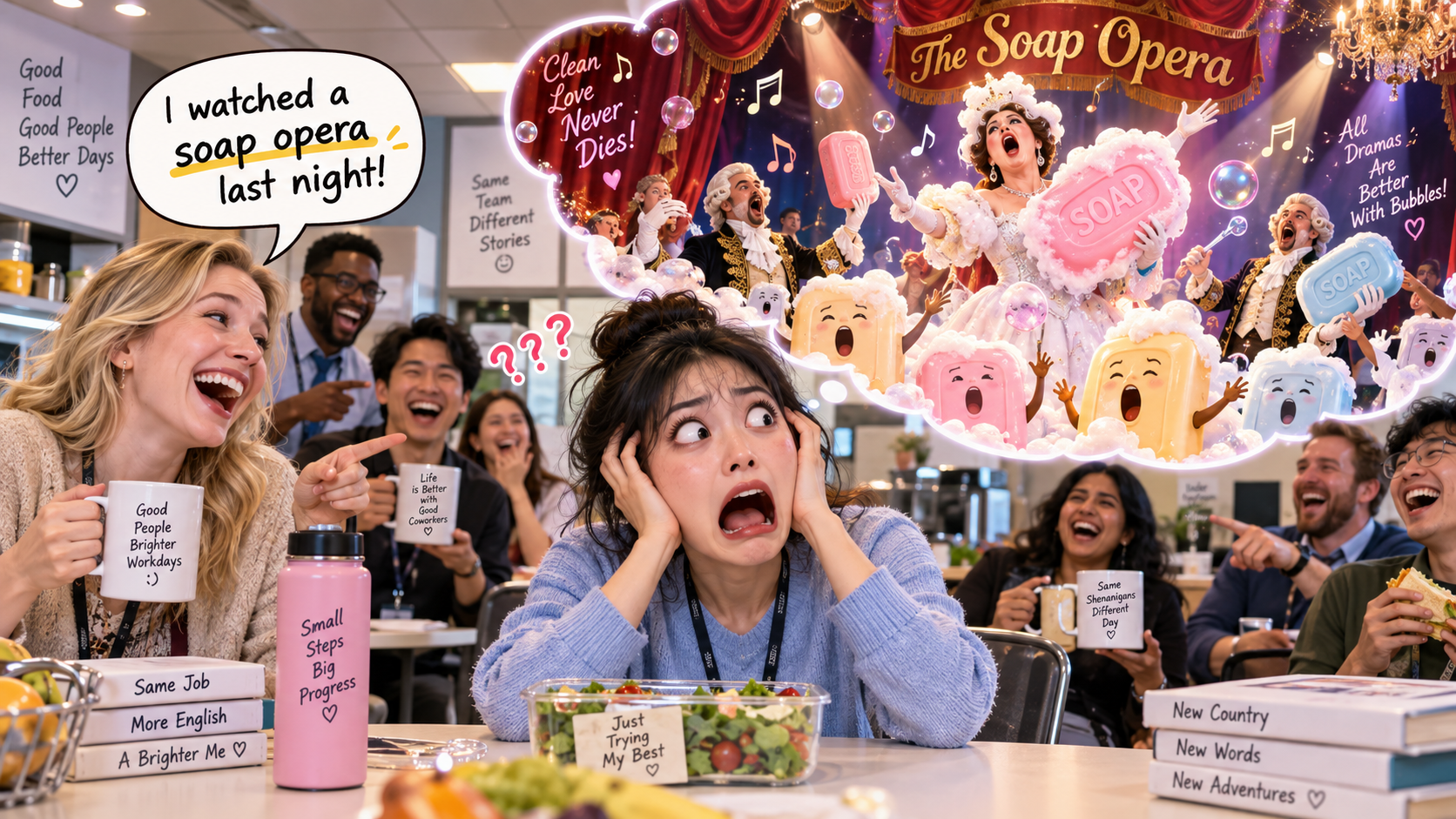 美剧学英语:soap opera - 加拿大办公室里同事说她昨晚看了一晚上“soap opera”,我差点问她肥皂怎么唱歌