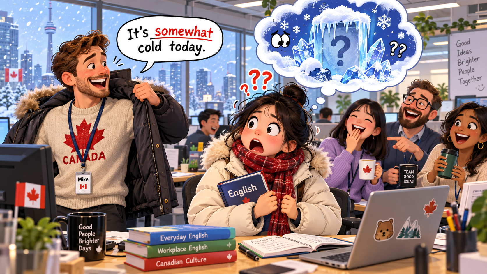 美剧学英语：somewhat - 加拿大同事说“somewhat cold”，我以为他漏说了一个东西……