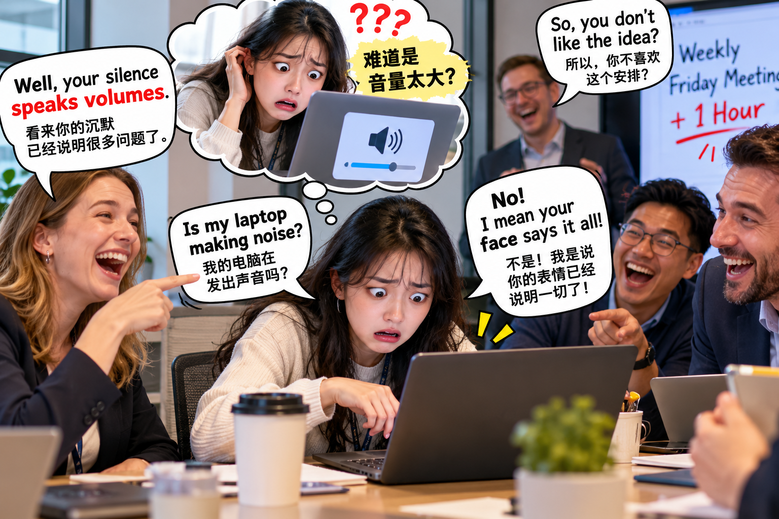 美剧说英语:speak volumes - 加拿大办公室开会,同事说我的沉默“speak volumes”,我差点打开音量设置……