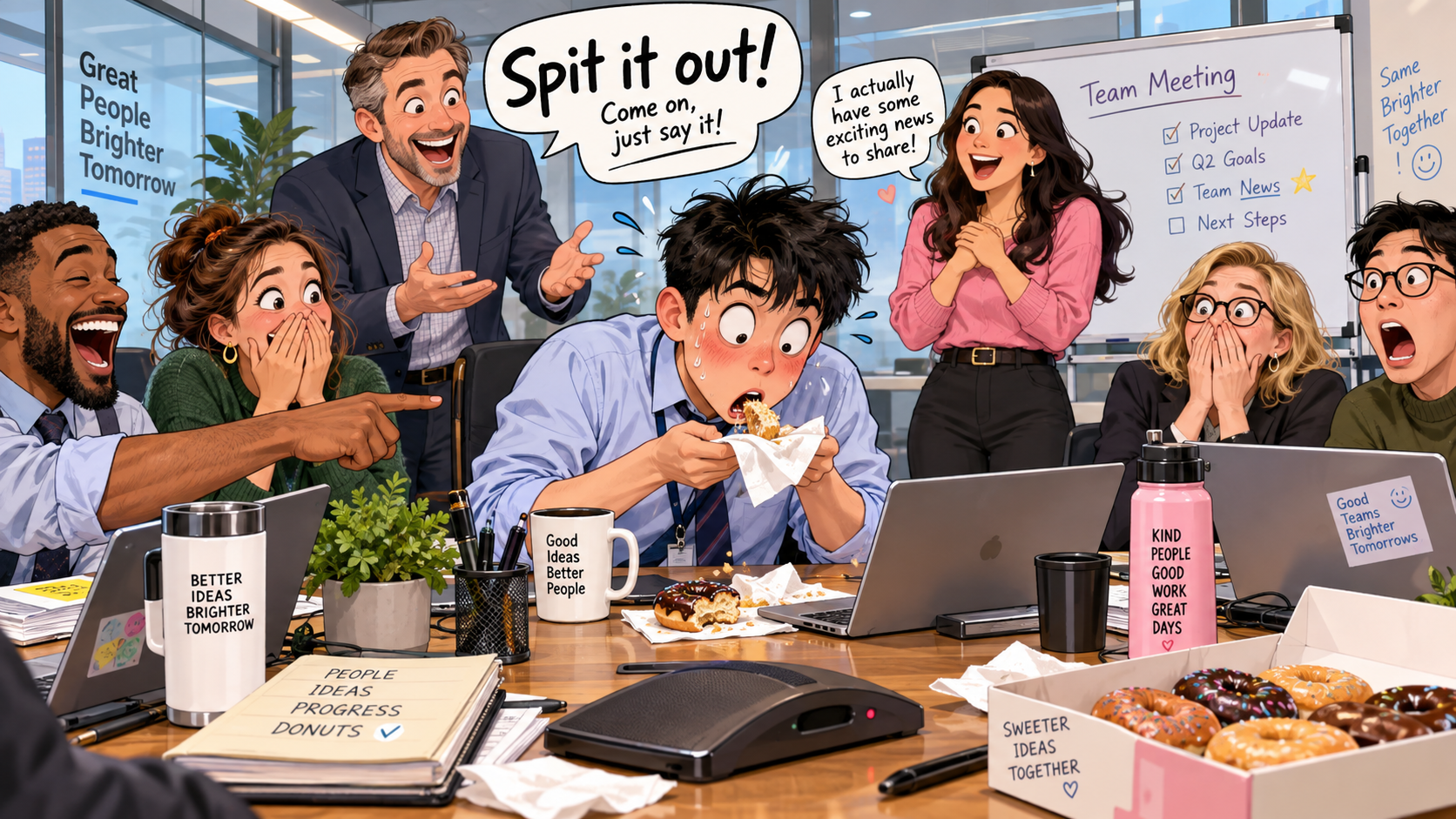 美剧学英语：spit it out - 加拿大办公室开会，同事说“spit it out”，我真把嘴里的东西吐了……