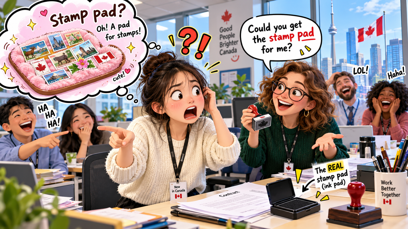 美剧说英语:stamp pad - 加拿大办公室同事让我拿“stamp pad”,我差点跑去找邮票……