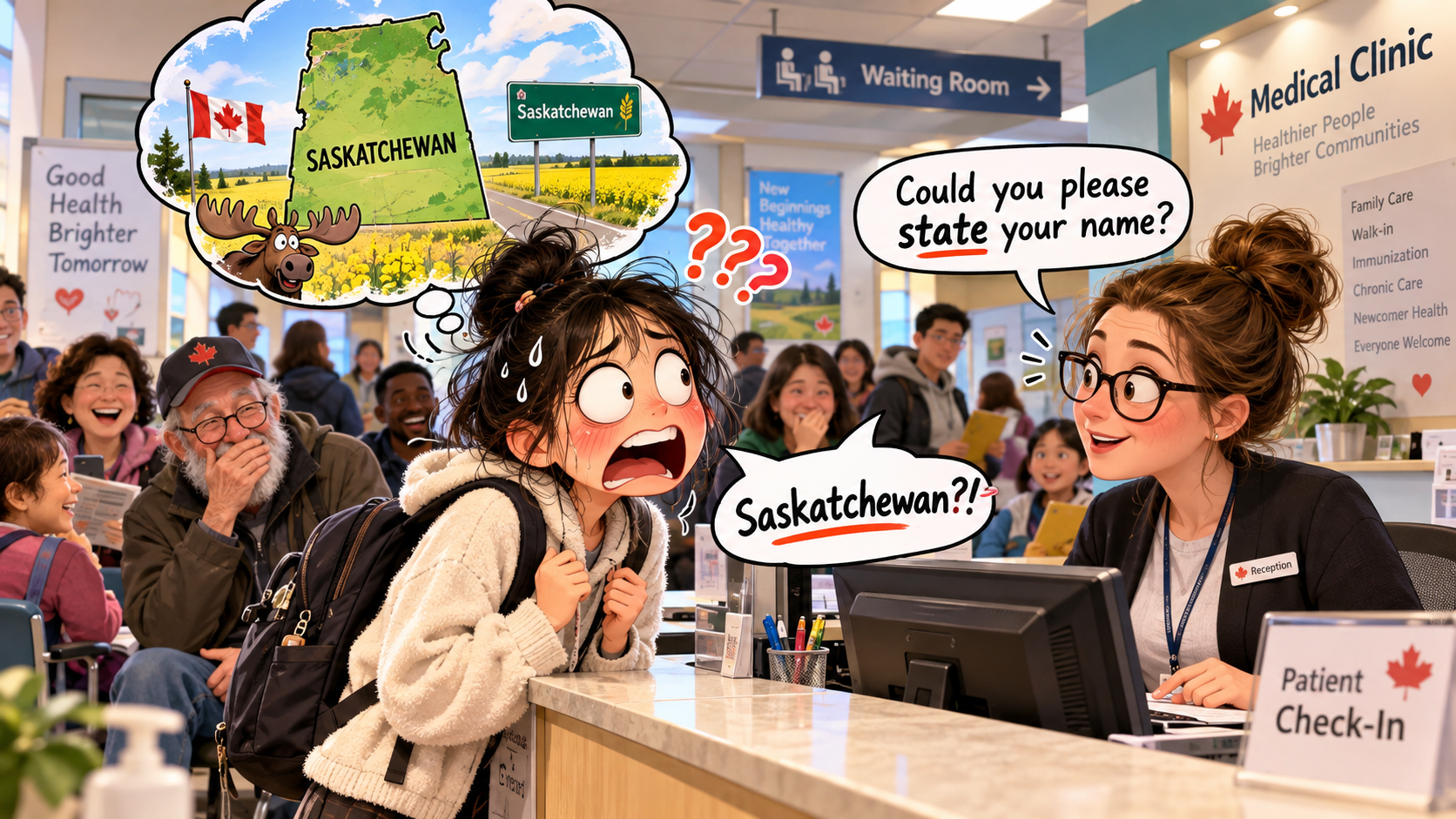 美剧说英语：state - 加拿大诊所前台让我“state your name”，我脱口而出：Saskatchewan……