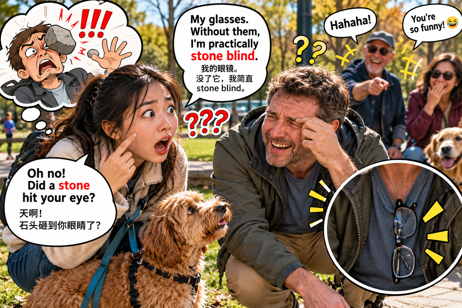 美剧说英语:stone blind - 加拿大社区遛狗,邻居说自己“stone blind”,我竟然问他是不是被石头砸了……