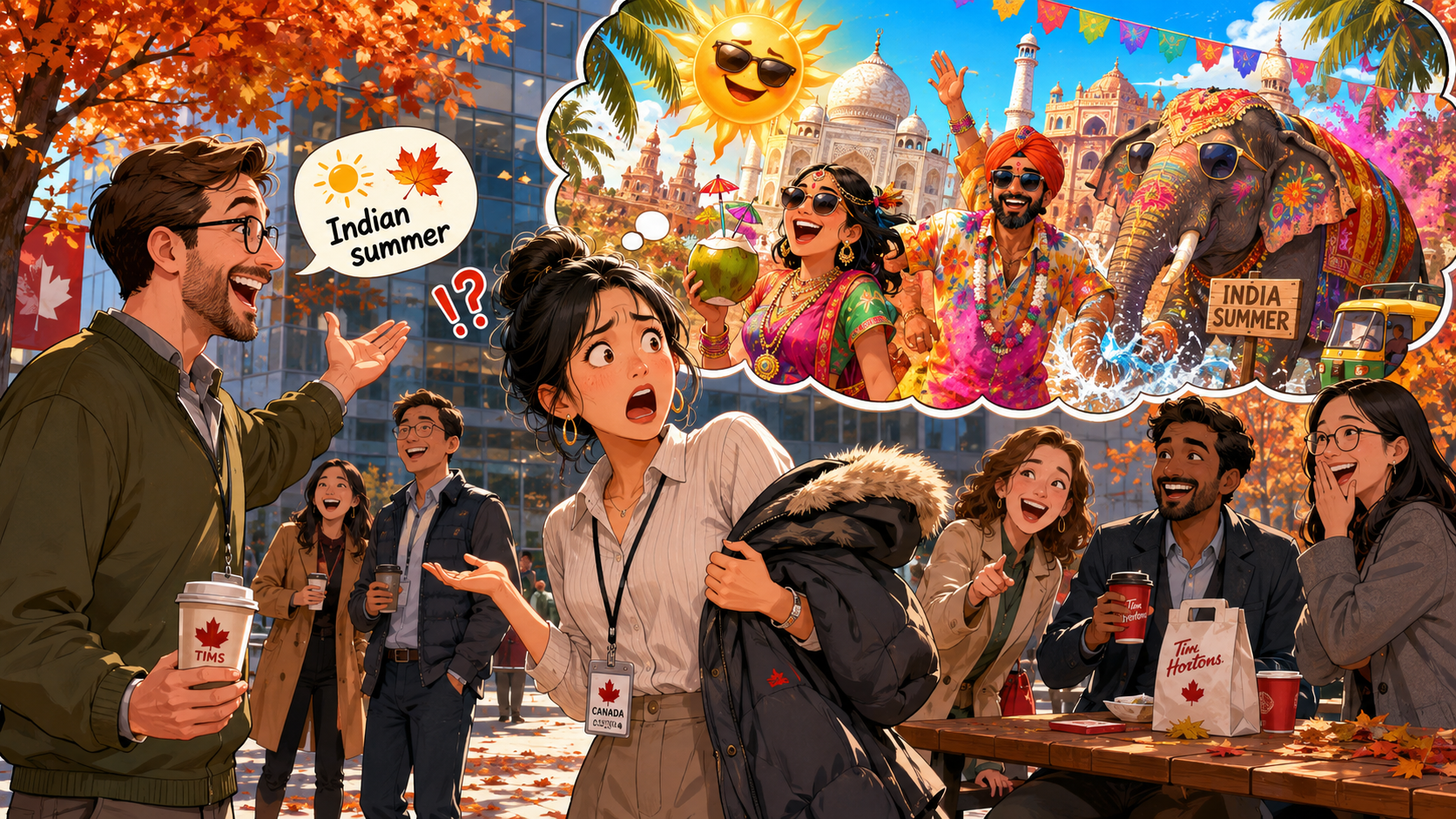美剧学英语：加拿大办公室午休：同事说“Indian summer”，我以为他刚从印度回来 - 加拿大办公室午休：同事说“Indian summer”，我以为他刚从印度回来