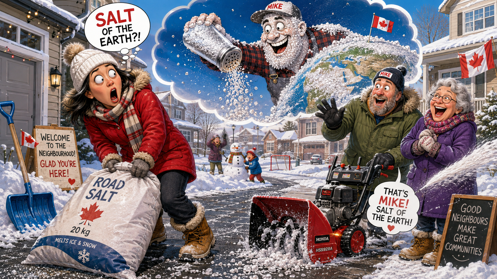 美剧学英语：加拿大铲雪时邻居说他是“salt of the earth”，我转身扛来一袋融雪盐…… - 加拿大铲雪时邻居说他是“salt of the earth”，我转身扛来一袋融雪盐……