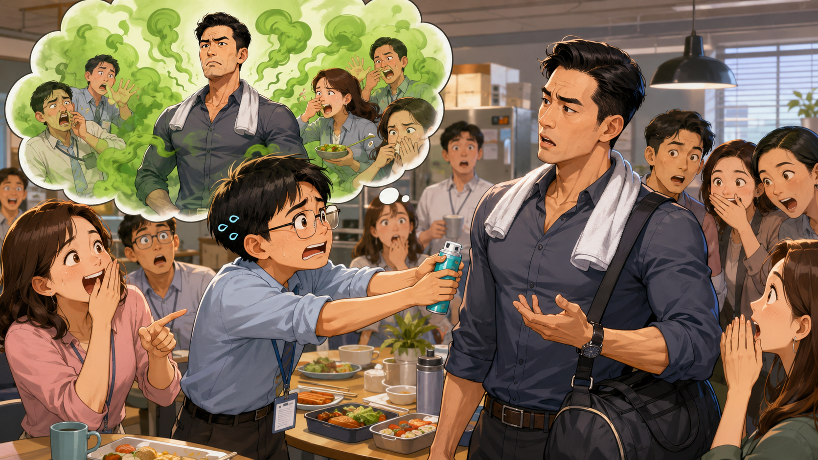 美剧学英语：加拿大办公室茶水间，同事说经理“in bad odor”，我默默把除臭喷雾递了过去…… - 加拿大办公室茶水间，同事说经理“in bad odor”，我默默把除臭喷雾递了过去……